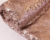 Rose Gold Sequin Fabric, by The Yard, Sequin Fabric, Tablecloth, Linen, Sequin Tablecloth, Runner glitz shining sequin sold by the yard