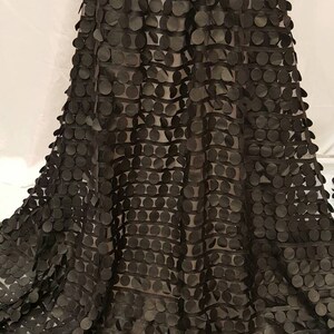 3d Black Vinyl Lace on Mesh Fabric Sold by the Yard Gown Prom Evening ...