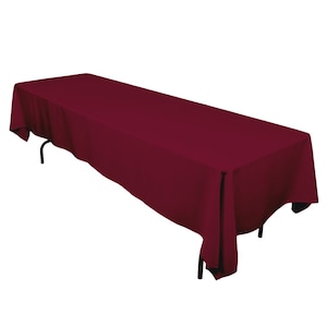 Rectangle Tablecloth - 58&quot; x 84&quot; Inch Rectangular Table Cloth for 6 Foot Table in Washable Polyester. Choose Color Below