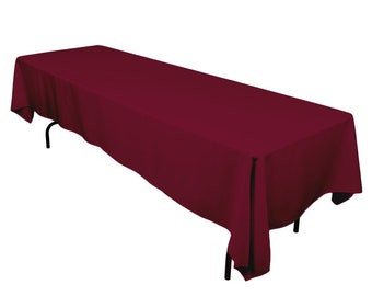 Rectangle Tablecloth - 58" x 84" Inch Rectangular Table Cloth for 6 Foot Table in Washable Polyester. Choose Color Below