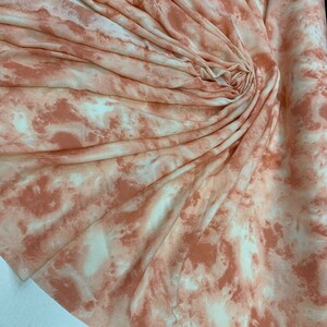 Rayon crepon Blush Peach abstract 51-52 in w Fabric by the yard soft organic kids dress draping clothing decoration flowy fabric image 1