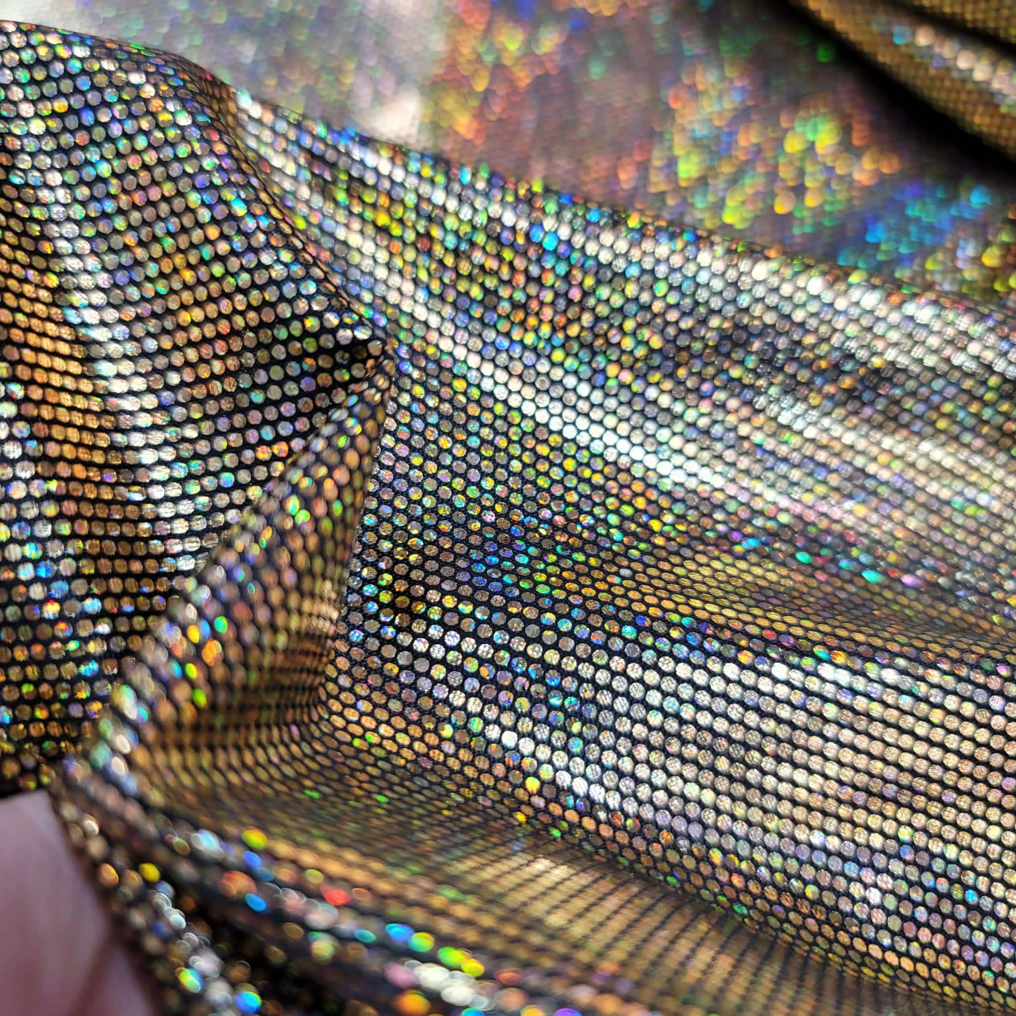 Iridescent Forest Green Metallic Spandex Lame Fabric - OneYard