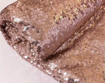 Rose Gold Sequin Fabric, by The Yard, Sequin Fabric, Tablecloth, Linen, Sequin Tablecloth, Runner glitz shining sequin sold by the yard