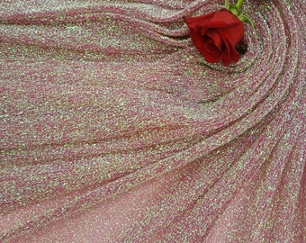 Pink Stretch fabric Mylar Iridescent Fabric Sold By the Yard Gown Quinceañera bridal Evening dress decoration draping table cloths clothing