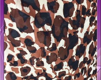 Camouflage Rayon Challis Fabric - Brown & White, 58" Wide