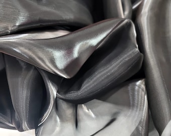 Black Silk Organza Iridescent Sheer Fabric Sold By The Yard Party Decoration Clothing Draping Dress Dancer Clothing Fashion Soft fabric