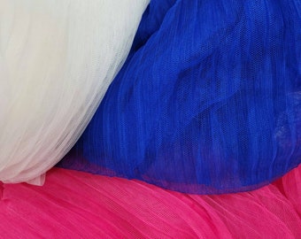 Pleated Tulle Accordion Fabric Sold By The Yard Fashion Fabric For Dress White Royal Blue Fuchsia Choose Color