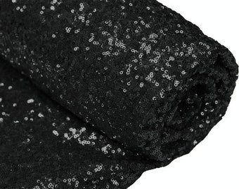 Black Sequin Fabric, by The Yard, Sequin Fabric, Tablecloth, Linen, Sequin Tablecloth, Table Runner glitz black sequin 1 way stretch fabric