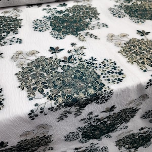 Brocade Jacquard Floral Flowers Textured Metallic Brocade Fabric Sold By The Yard Choose Color Royal Blue Hunter Green Silver White
