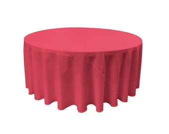 Mantel redondo de popelina de poliéster, 120 pulgadas, color fucsia