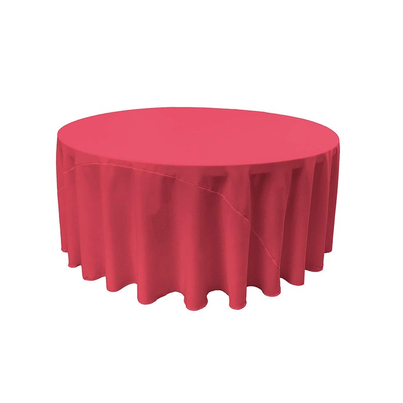 120-Inch Polyester Poplin Round Tablecloth Fuchsia