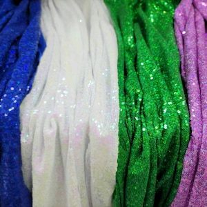 Iridescent Sequin Fabric By The Yard Hologram Glitz Sequin 3mm On Stretch Mesh Fabric For Dress Clothing Backdrop Party Dress Decoration