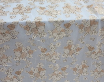 Gold Floral Brocade On White Organza Fabric By The Yard For Gown Prom Quinceañera Bridal Evening Dress Backdrop