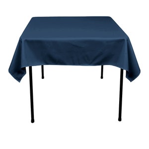 Navy Blue Tablecloth 54x54-Inch, Woven Polyester, USA Made