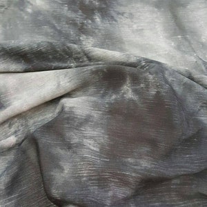 Rayon Challis Crepe Tie Dye Black and Gray Fabric Sold by the - Etsy