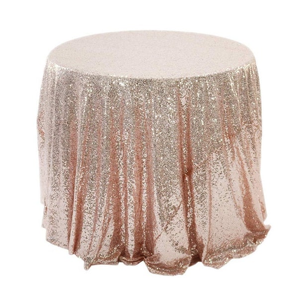 108" Round Sparkly Sequin Table Cloth Sequin Table Cloth, Cake Sequin Tablecloths, Sequin Linens for Wedding. Choose Color Below.