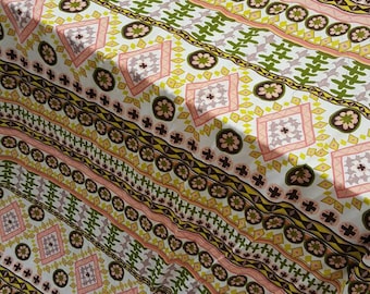 Pastel Geometric Rayon Challis Fabric, 60" Wide