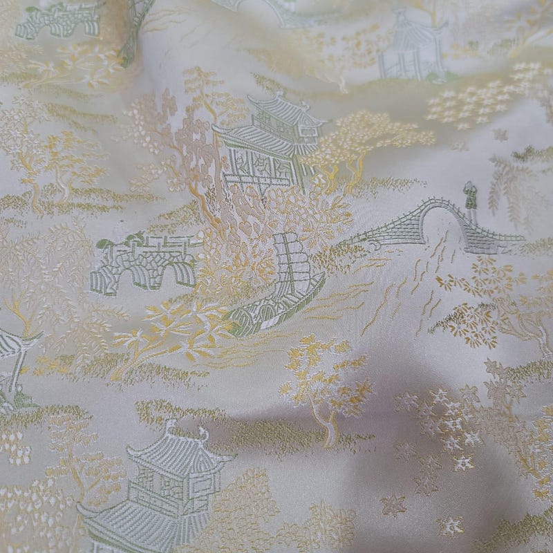 Blue Jacquard Floral Brocade Hijack