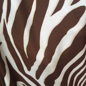 100% Polyester 4 way stretch Brown zebra pattern Fabric by the yard