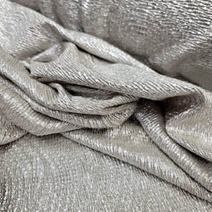 SilverTextured Stretch Fabric Sold by the Yard Gown Bridal Evening Dress Prom Gown Clothing Fashion Nylon Spandex Stretch
