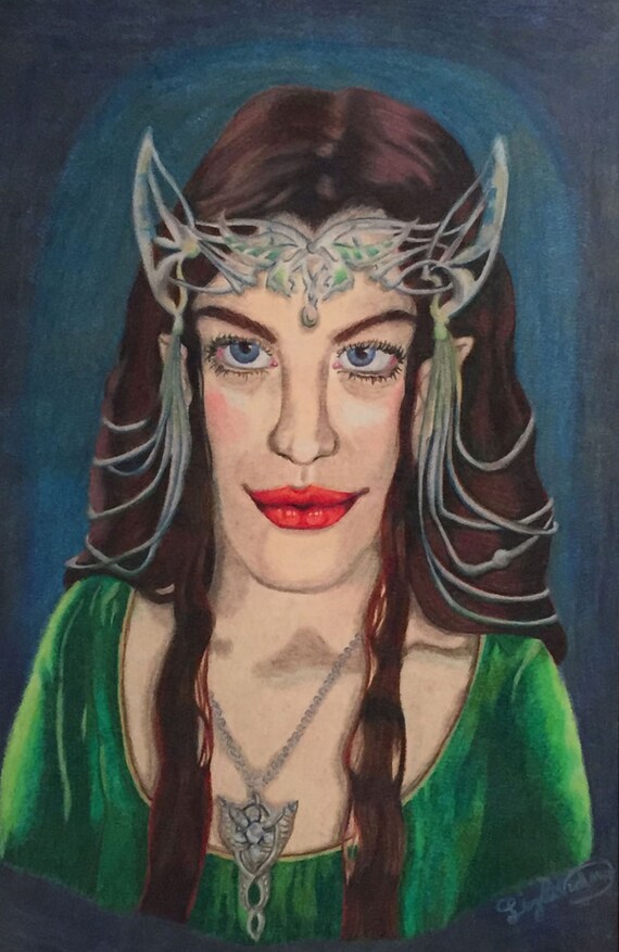 Art Print Belle Elfe Fille Dessin Crayon De Couleur Etsy