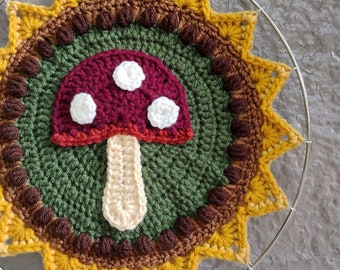 Pilz Mandala Häkelanleitung PDF in englischer Sprache mit US Crochet AGB *Pattern Only*