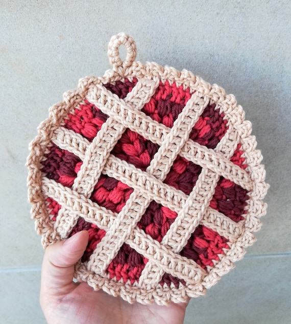 Berry Pie Pot Holder Crochet Pattern PDF in English with US Crochet Terms *Pattern Only*
