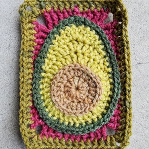 Avocado Square Crochet Pattern PDF in English with US Crochet Terms *Pattern Only*