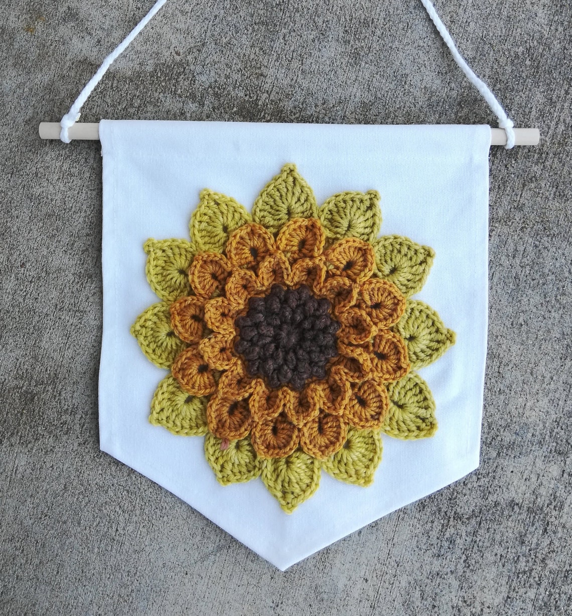 Sunflower Wall Hanging Boho Sun Flower Wallhanging Crochet - Etsy
