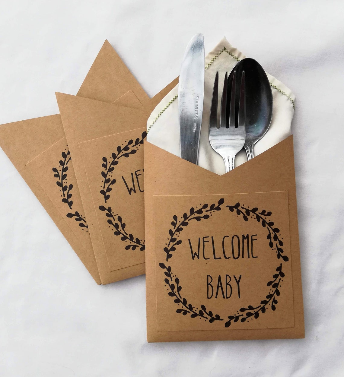 Baby Shower Napkin Holders Utensil Holders Silverware Etsy