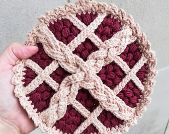 Braided Lattice Pie Topflappen Häkelanleitung PDF in englischer Sprache mit US Crochet AGB *Nur Muster*