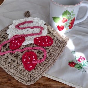 Strawberry Waffle Pot Holder Crochet Pattern PDF in English with US Crochet Terms Pattern Only image 4