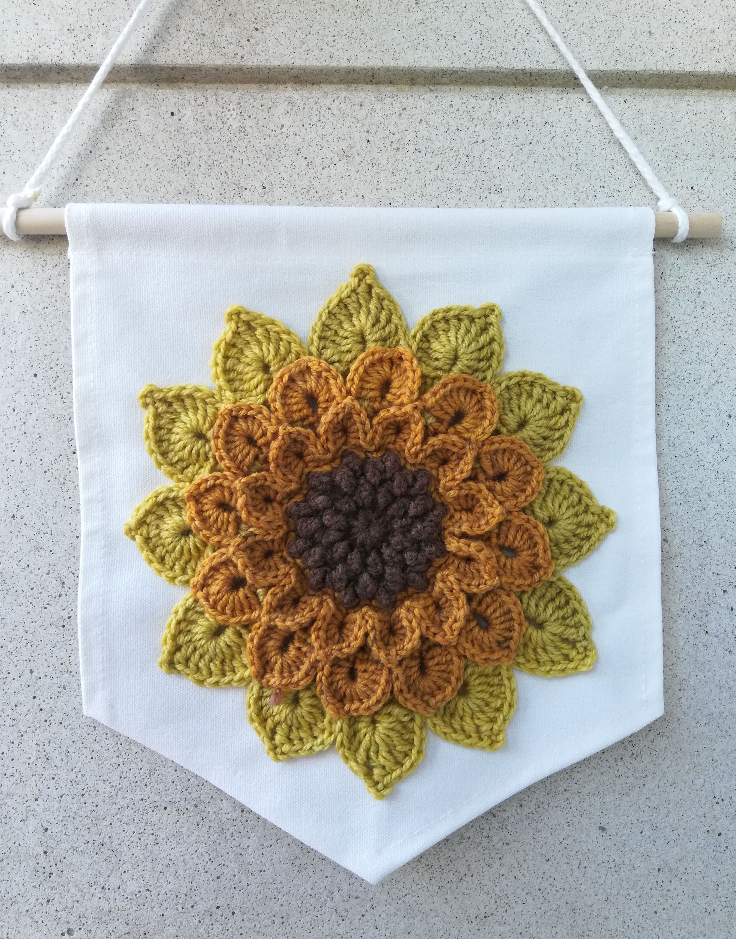 Sunflower Wall Hanging Boho Sun Flower Wallhanging Crochet - Etsy
