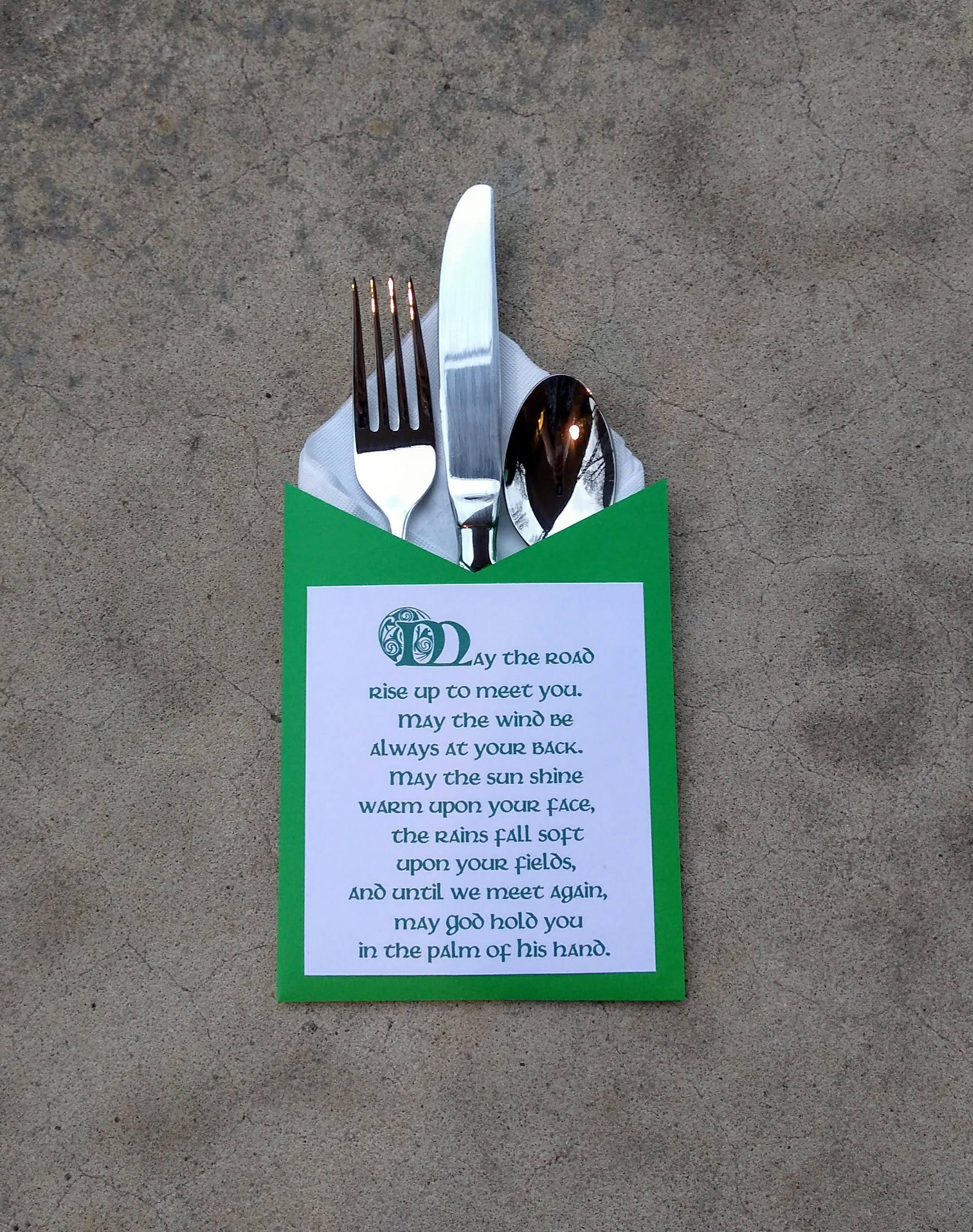 Irish Heritage Napkin Holder Irish Blessing Silverware Etsy