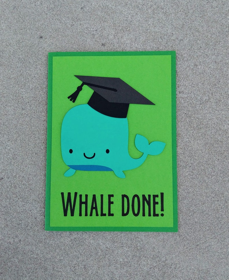 Graduation Card Whale Greeting Card Funny Graduation Card Etsy