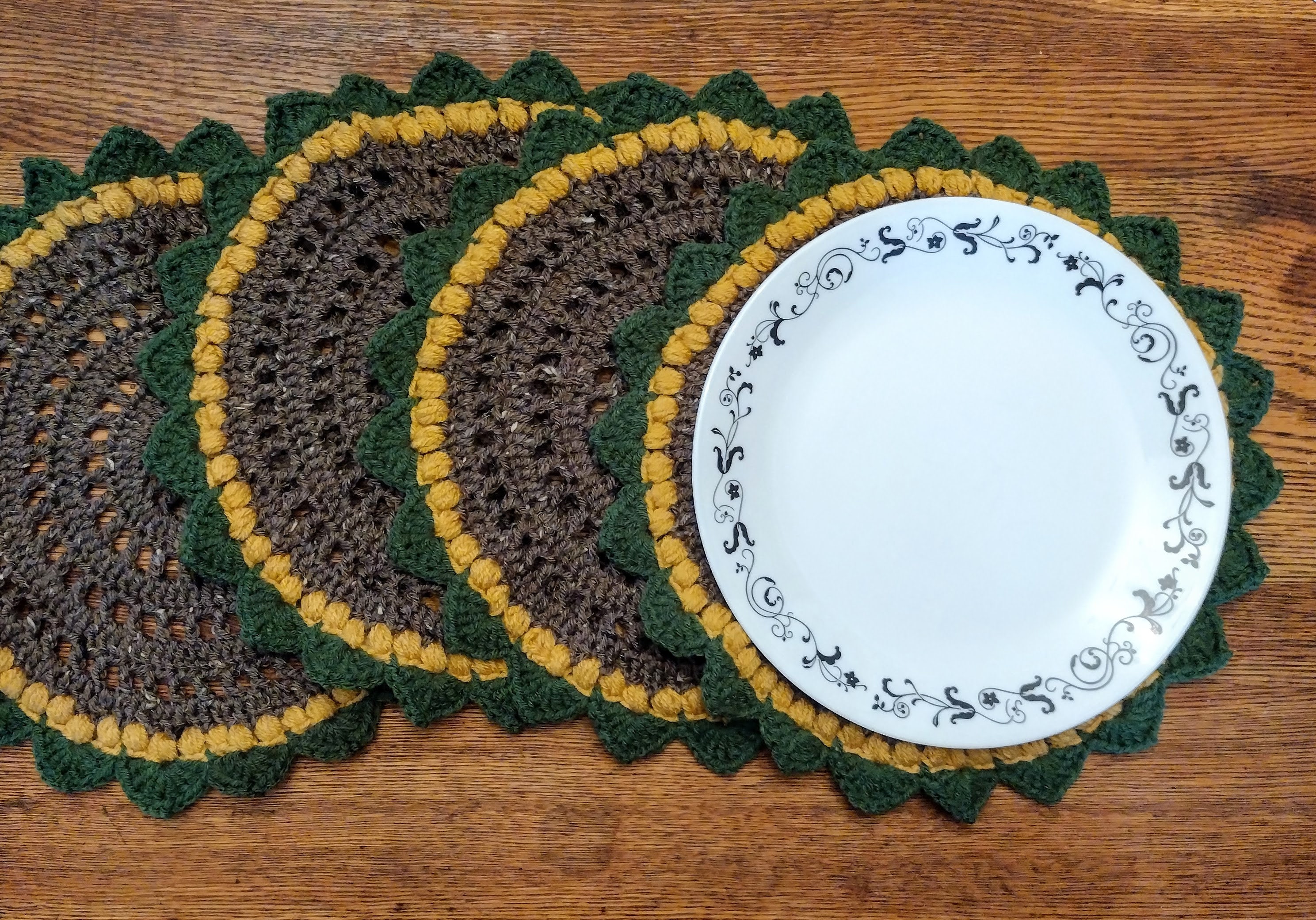 Sunflower Placemats Crochet Pattern PDF in English With US Etsy