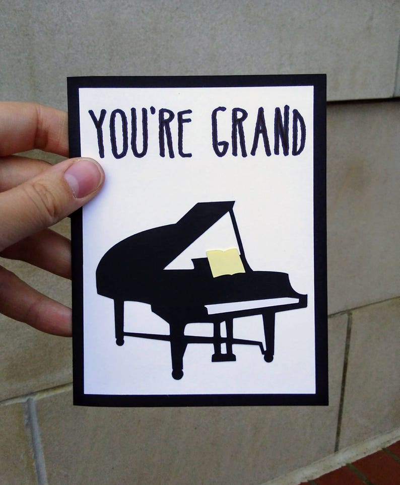 Greeting Card Piano. Musical Greeting Card. Music Card