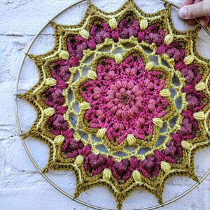 Gold and Coral Mandala Wall Hanging ~ Boho Wallhanging ~ Mandala Decor ~ Home Accents ~ Hoop Mandalas ~ Dreamcatcher