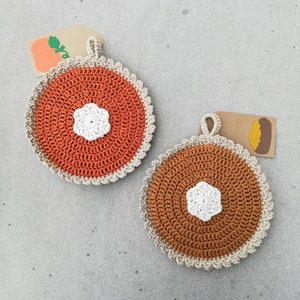 Pumpkin Pie Pot Holder Crochet Pattern PDF in English with US Crochet Terms *Pattern Only*