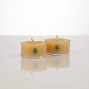 Natural Beeswax Tealights with Tree