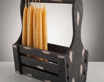 Hand-Dipped Natural Beeswax Taper Candles - Set of 2