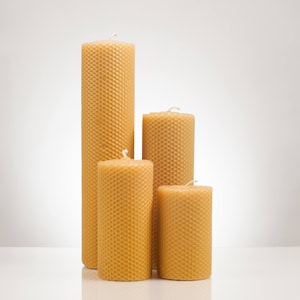 3″ Rolled Beeswax Pillar Candle