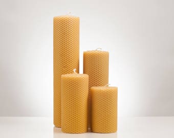 3″ Rolled Beeswax Pillar Candle