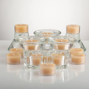 Natural Unscented Beeswax Tealight Candles image 1