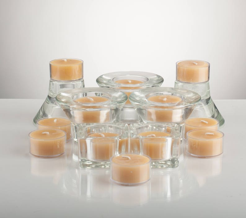 Natural Unscented Beeswax Tealight Candles image 1