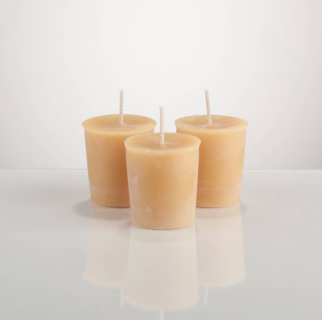 Natural Beeswax Votive Candle Hand Poured With Alberta Beeswax Etsy