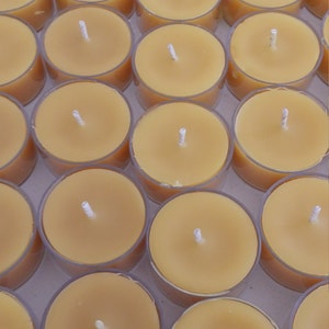 Natural Unscented Beeswax Tealight Candles image 2