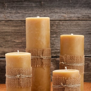 3" Natural Beeswax Pillar Candle - Solid Statement Piece