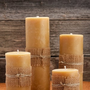 3&quot; Natural Beeswax Pillar Candle - Solid Statement Piece