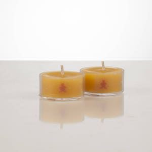 Natural Beeswax Tealights with Gingerbread Man